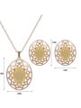 thumb Alloy Imitation-gold Plated Fashion Artificial Stones Hollow Two Pieces Jewelry Set 3