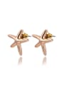 thumb Elegant Rose Gold Starfish Shaped Stud Earrings 0