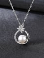 thumb Pure Silver AAA zircon  Natural Freshwater Pearl Pendant Necklace 3