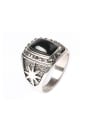 thumb Punk style Black Resin Antique Silver Plated Alloy Ring 0