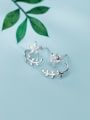 thumb 925 Sterling Silver With Platinum Plated Cute Star Stud Earrings 3