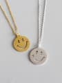 thumb Sterling Silver smile expression Necklace 1