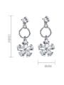 thumb 925 Sterling Silver With Cubic Zirconia Fashion Flower Drop Earrings 3