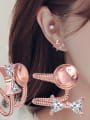 thumb Rose Gold Plated Creative Smiling Face Clip Earrings 1