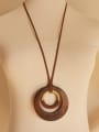 thumb All-match Wooden Round Shaped Necklace 1