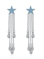thumb New five-pointed star luxury fringed AAA zircon earrings 1
