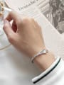 thumb Pure silver square imitation crystal Chain Design Bracelet 1