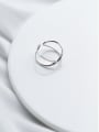 thumb 925 Sterling Silver With Platinum Plated Simplistic Geometric Rings 2