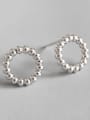 thumb 925 Sterling Silver With Silver Plated Classic Round Stud Earrings 2