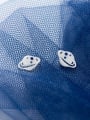 thumb 925 Sterling Silver With Platinum Plated Simplistic Spaceship Stud Earrings 0