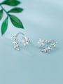 thumb 925 Sterling Silver With Platinum Plated Cute Star Stud Earrings 0