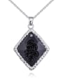 thumb Personalized Rhombus Pendant austrian Crystal Alloy Necklace 2