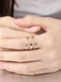 thumb Fashion Four-band Rose Gold Plated Women Ring 1