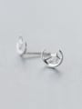 thumb Temperament Moon And Star Shaped S925 Silver Stud Earrings 0