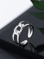 thumb 925 Sterling Silver With Platinum Plated Simplistic Geometric Free Size Rings 2