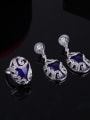 thumb Alloy Antique Silver Plated Vintage style Artificial Stones Oval-shaped Three Pieces Jewelry Set 1
