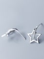 thumb 925 Sterling Silver With Silver Plated Simplistic Irregular Star Stud Earrings 1