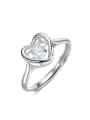 thumb Fashion Cubic Rotational Zircon Heart 925 Silver Ring 0