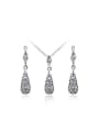 thumb Fashion Hollow Water Drop Shaped Enamel Two Pieces Jewelry Set 0