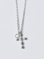 thumb Sterling Silver Cross Zricon Necklace Chain 0