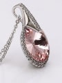 thumb Copper Alloy White Gold Plated Fashion Round Crystal Necklace 1