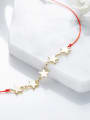 thumb Simple Gold Plated Stars Red Rope Copper Bracelet 2