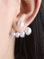 thumb Personalized White Imitation Pearls Stud Earrings 1