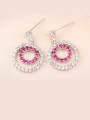 thumb Double Ring AAA Corundum Zircon Simple High-quality drop earring 0