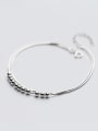 thumb 925 Sterling Silver With Platinum Plated Simplistic Ball Anklets 0