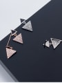 thumb Pure silver zircon triangular ear nail 2