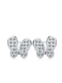 thumb Butterfly Shaped Micro Pave Zircons Stud Earrings 0