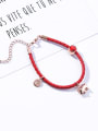 thumb Titanium steel With Rose Gold Plated Cute Animal Pig Red rope Bracelets 2
