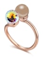 thumb Personalized Imitation Pearl austrian Crystal Alloy Ring 1