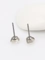 thumb Copper Alloy Titanium Plated Simple style Heart-shaped Crystal stud Earring 2