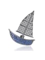 thumb Copper inlaid AAA zircon personality small sailboat brooch 0