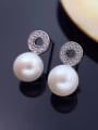 thumb Simple Freshwater Pearl Hollow Round stud Earring 0