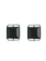 thumb Simple Square Black Agate Stud Earrings 0