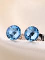 thumb 18K White Gold  Round Shaped Anti-allergic Crystal stud Earring 2