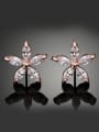 thumb Fashion Marquise Zirconias Flower Alloy Stud Earrings 0