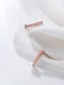 thumb 925 Sterling Silver With Rose Gold Plated Trendy Fringe Stud Earrings 2