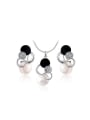 thumb Trendy Platinum Plated Cloud Shaped Austria Crystal Two Pieces Jewelry Set 0