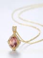 thumb Sterling silver inlaid colorful zircon necklace 2