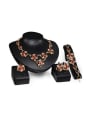 thumb Alloy Imitation-gold Plated Vintage style Stones Flower-shaped Four Pieces Jewelry Set 0