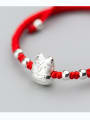 thumb Sterling silver Lucky Cat hand-woven red thread bracelet 2