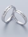 thumb 925 Sterling Silver With Silver Plated Simplistic English Engraving Round Rings 2