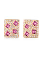 thumb Personalized Champagne Gold Plated austrian Crystals-covered Stud Earrings 4