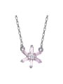 thumb Simple 925 Silver Zirconias Flower Necklace 0