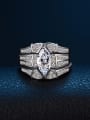 thumb Exaggerated Marquise Cubic White Zirconias Copper Ring Set 2