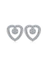 thumb S925 Silver Heart-shaped Micro Pave Stud Earrings 0