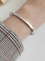 thumb 925 Sterling Silver With Platinum Plated Simplistic Twist Opening Bangles 1